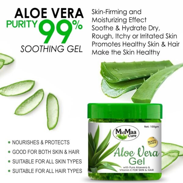 MidMaa Cure Pure Neem Face Wash + 100% Original Aloe Vera Gel Combo - Image 3
